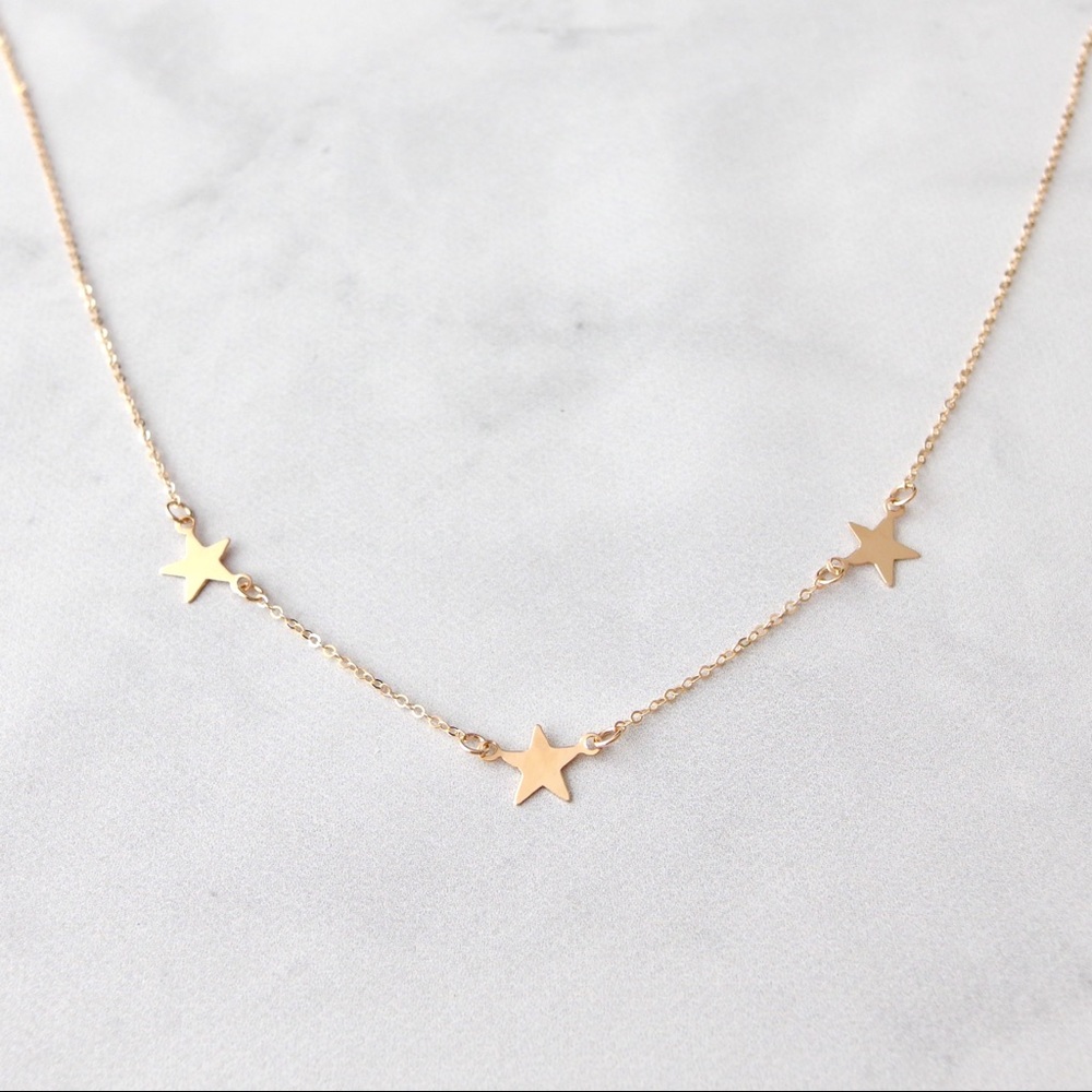 Star trio necklace in 14k gold fill
